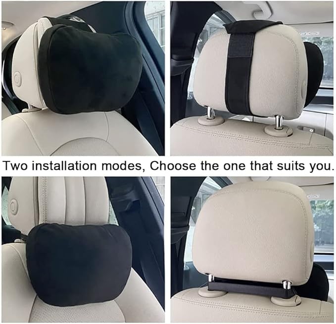 2Pcs Car Neck Pillows for headrests,for Travel Interior Accessories and Suede Support Head Pillows,Balance Neck Pillow Designed to Relieve Neck Pain and Muscle Tension.(Gray)