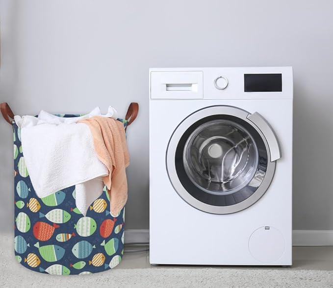 Fish Laundry Hamper,Kids Laundry Basket Collapsible Boys and Girls Storage Baskets for Home Decor,Office,Toy Organizer,(Fish)