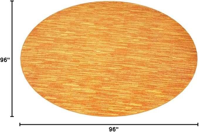 Nourison Essentials Indoor/Outdoor Sunburst 8' x Round Area Rug, Easy Cleaning, Non Shedding, Bed Room, Living Room, Dining Room, Backyard, Deck, Patio (8 Round)