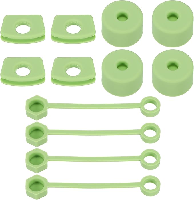 PATIKIL Silicone Spill Stopper for Straw Cup 2.0 40oz/ 30oz, Set of 12 Tumbler Accessories Including 4 Straw Cover Cap, 4 Square Spill Stopper and 4 Round Leak Stopper, Green