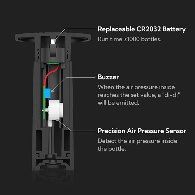 KITCHENDAO Wine Saver Pump with Sound Indicator,4 Vacuum Wine Stoppers and Storage Box,Reusable Wine Stoppers Preserver to Keep Wine Fresh,Ideal Wine Accessories Wine Preserver(Black)