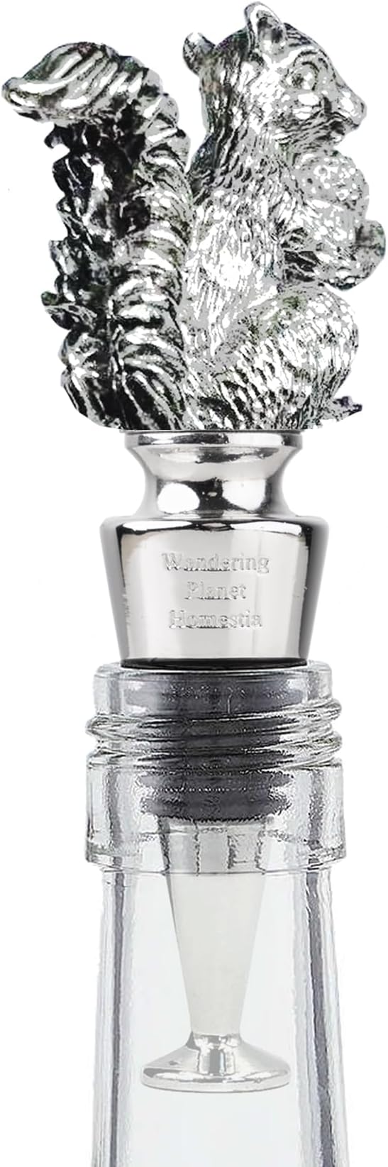 Homestia Wine Bottle Stoppers for Glass Bottles, Squirrel Bottle Stopper Reusable Wine Corks Black Wine Tool, Zinc-Alloy Silicone Wine Stoppers, Wine Toppers with Decors