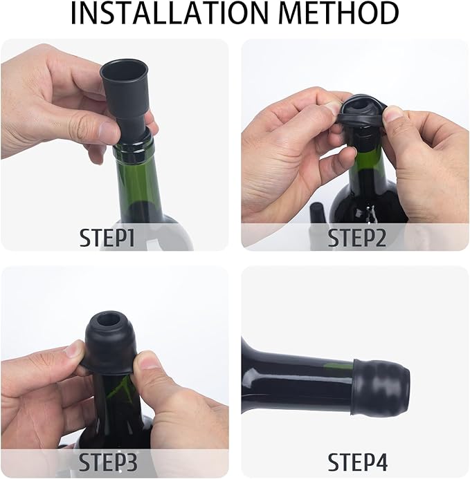 8 PCS Wine Stoppers Set Reusable Silicone Bottle Stoppers for Wine,Champagne