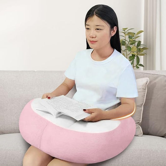 Reading Pillow Lap Pillow for Reading Gaming Pillow for Arms Crochet Pillow Provides Wrist & Elbow Support Suitable for Reading Gaming Working While Sitting on The Bed Floor or Sofa (Pink)