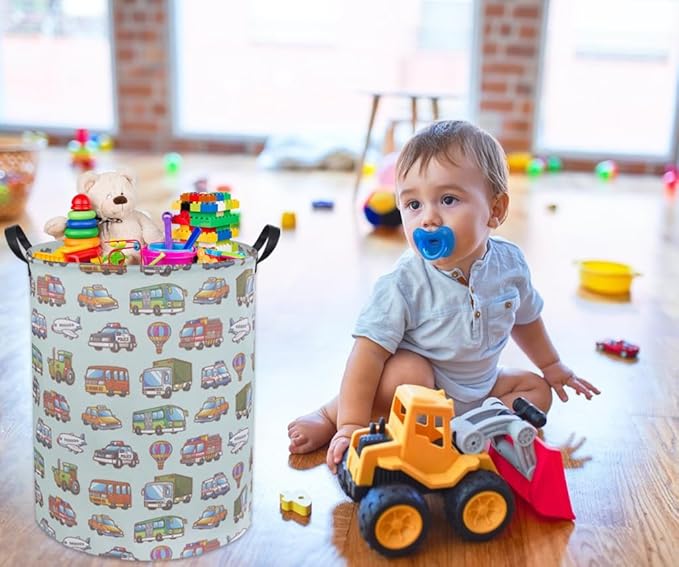 Car Kids Laundry Basket Kids Hamper Car Toy Storage Bin for Boys Room Decor Nursery Hamper Gift Baskets for Bedroom Bathroom(Car)