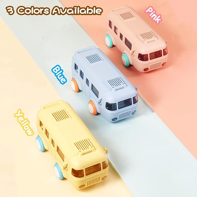 Bus Water Bottle Car Straw Water Cup 17oz Portable Bus Shaped Water Bottle with Strap Cute Drinking Jug with Wheels Leakproof for School, 0P030653O111, Yellow