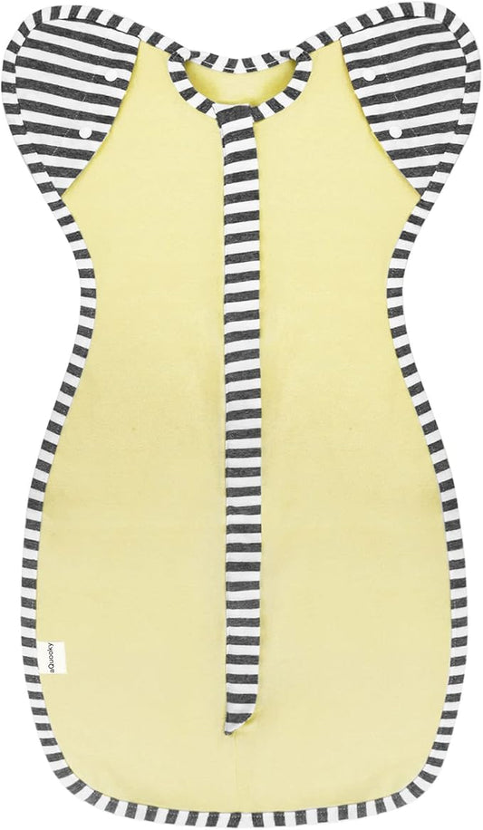 Baby Blanket Sack with Arms Free Design,Transition to Arms Free Wearable for Newborn Girl and Boy, Small 0-3Months,Yellow Color