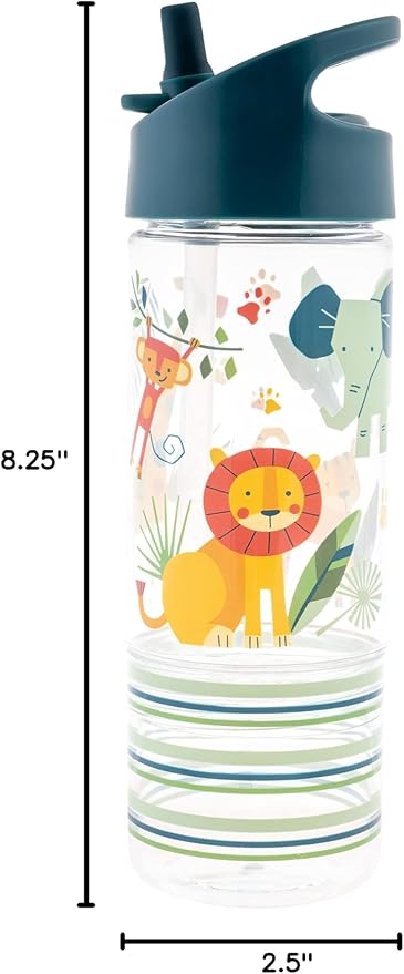 Stephen Joseph, Kids Sip and Snack Water Bottle, 12 oz Tritan BPA Free, Drink and Snack Water Bottle for Girls & Boys, Back to School Water Bottle, Zoo