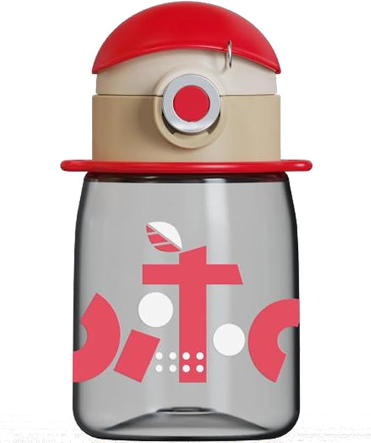 Exquisite Water Bottle with Lid - Durable & Modern Design - Easy Open Button & Carrying Lanyard – Tritan BPA Free Pure Plastic & Dishwasher Safe, Kids Cup (16.9 Oz)