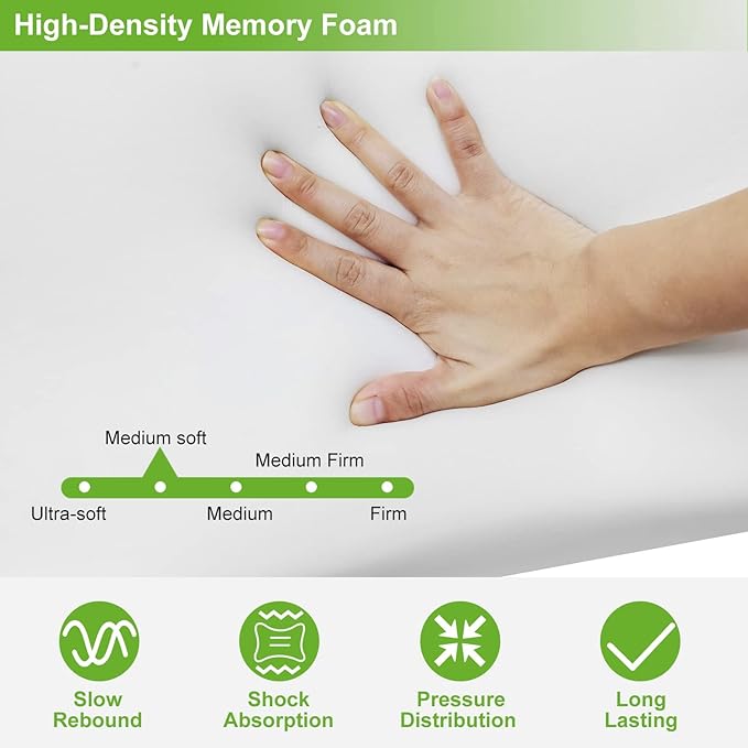 iMounTEK Bed Pillow Rayon derived from Bamboo Memory Foam Pillow, Sleep Pillow Contoured Orthopedic Pillow Soft Neck Support Breath Pillow(M)