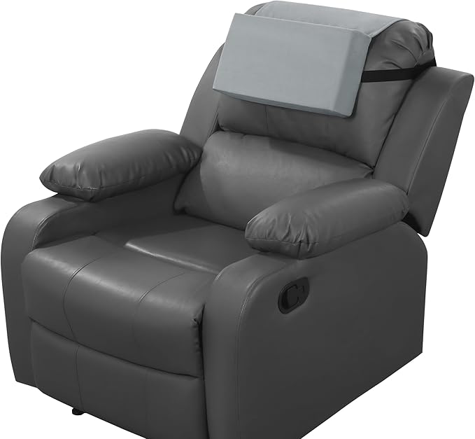 MABOZOO Head Pillow for Recliner Chair with Pocket,Headrest Cushion for Neck Pain Relief and Cervical Support,Recliner Head Pillow for Travel Home Recliner Sofa Armchair(Grey)