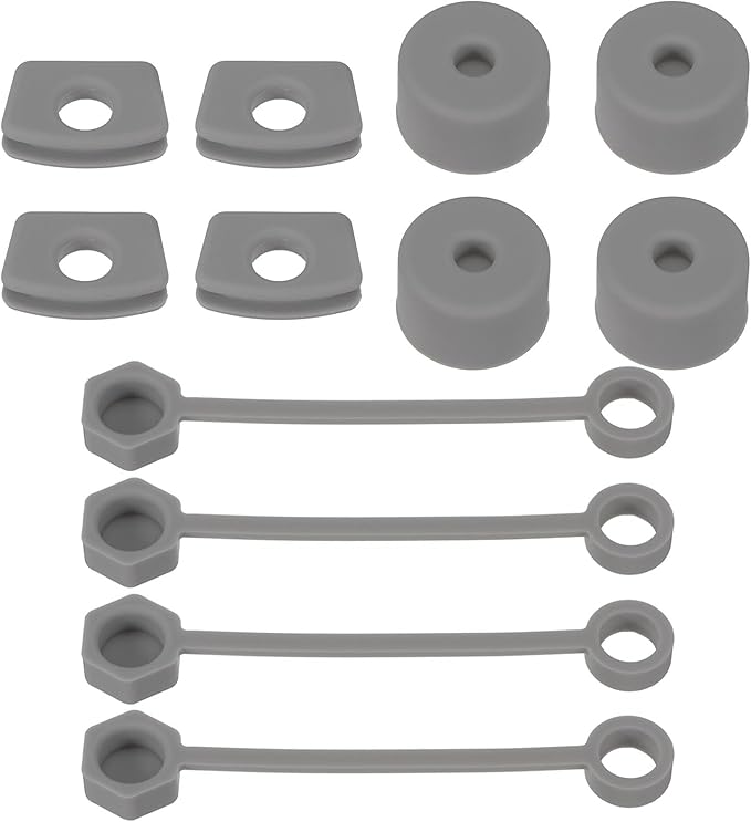 PATIKIL Silicone Spill Stopper for Straw Cup 2.0 40oz/ 30oz, Set of 12 Tumbler Accessories Including 4 Straw Cover Cap, 4 Square Spill Stopper and 4 Round Leak Stopper, Grey