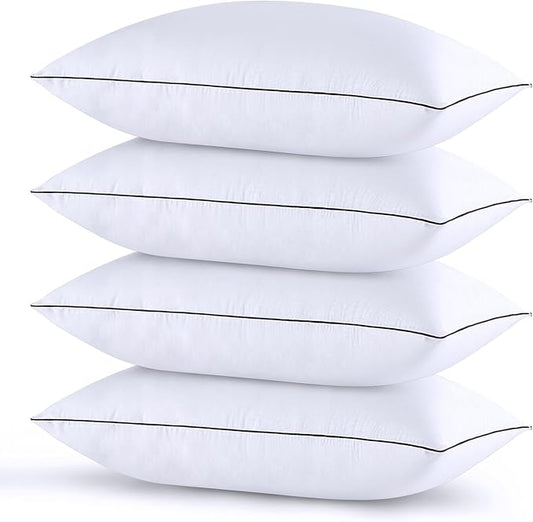 HUXMEYSON Pillows Queen Size Set of 4, Bed Pillows Set of 4, Down Alternative Luxury Hotel Pillows for Sleeping,Queen Pillows Set of 4 for Side and Back Sleepers