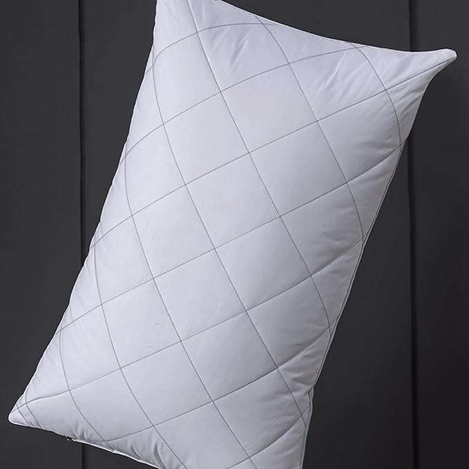 inhand Goose Down Feather Pillows Queen Size, Hotel Bed Pillows for Sleeping Soft and Supportive Rhomboid Pillows for Side and Back Sleepers- 1 Pack, White