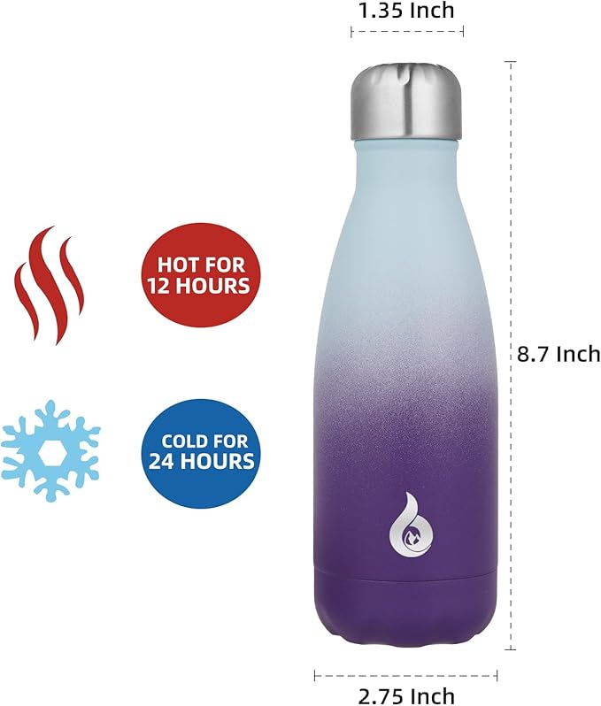 BJPKPK Water Bottles Stainless Steel Insulated Water Bottle 12oz Small Water Bottles For Travel,Ocean Dream