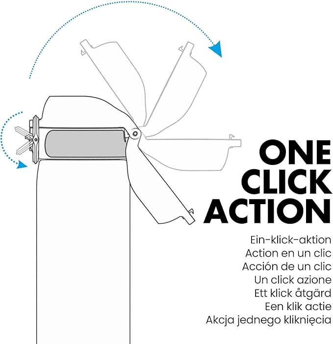 Ion8 Kids Water Bottle, Steel 400 ml/13 oz, Leak Proof, Easy to Open, Secure Lock, Dishwasher Safe, Flip Cover, Carry Handle, Easy Clean, Durable, Scratch Resistant, Raised Print, Dog Dreaming Design