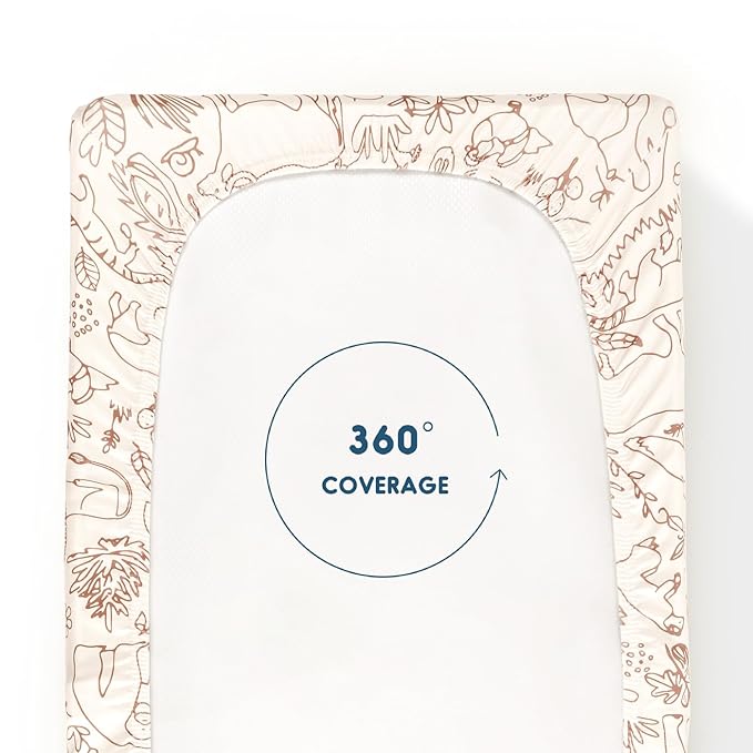 GRSSDER Stretchy Ultra Soft Jersey Knit Changing Pad Cover Set 2 Pack, Change Table Pad Covers Fit 32"/34" x 16" Pads Safe and Snug, Cute Diaper Changing Pad Covers of Sunny Bear Print