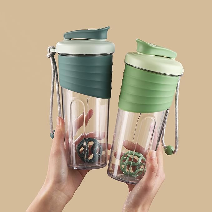Protein Shaker Bottle,Sports Blender Bottles for Protein Mixes with Whisk Ball,Mixer Bottle,Portable Pre Workout Whey Protein Drink Shaker Cup,Teal