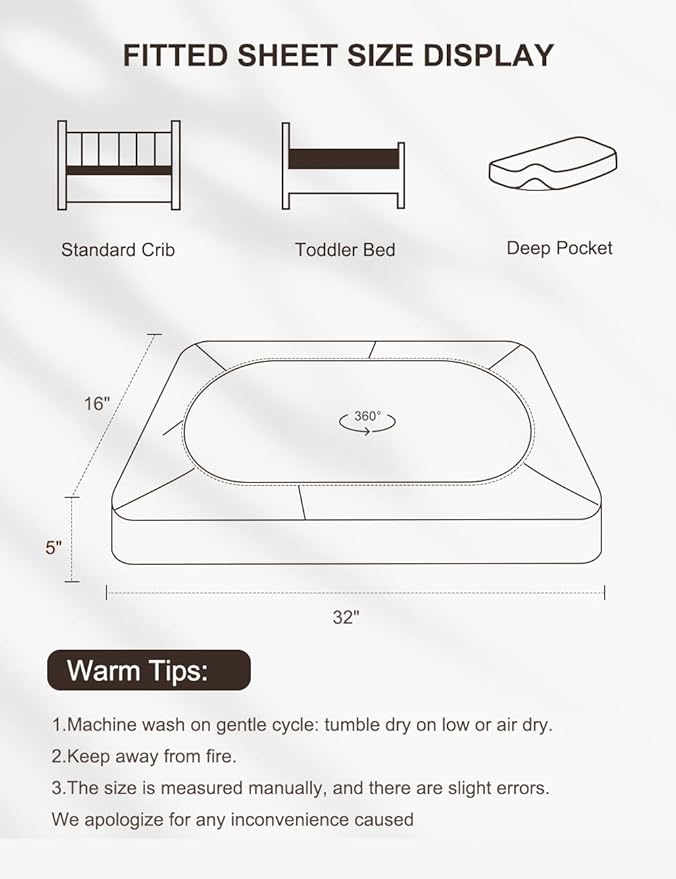 Khaki Bassinet Mattress Sheets, Muslin Bassinet Sheet 32"x16" for Rectangle, Oval, Hourglass Bassinet Mattress, Moses Basket Sheets (46B-08)