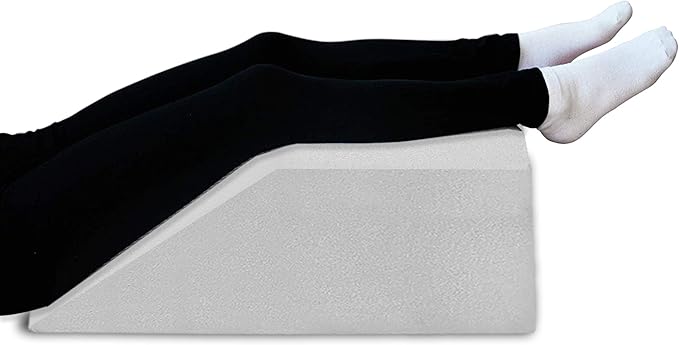 24-Inch Leg Support Pillow, Full Foam Top, Legs and Back Support for Acid Reflux, Foam Incline, Multi-Purpose, Comfortable, Increases Blood Flow, Promotes Breathing, White