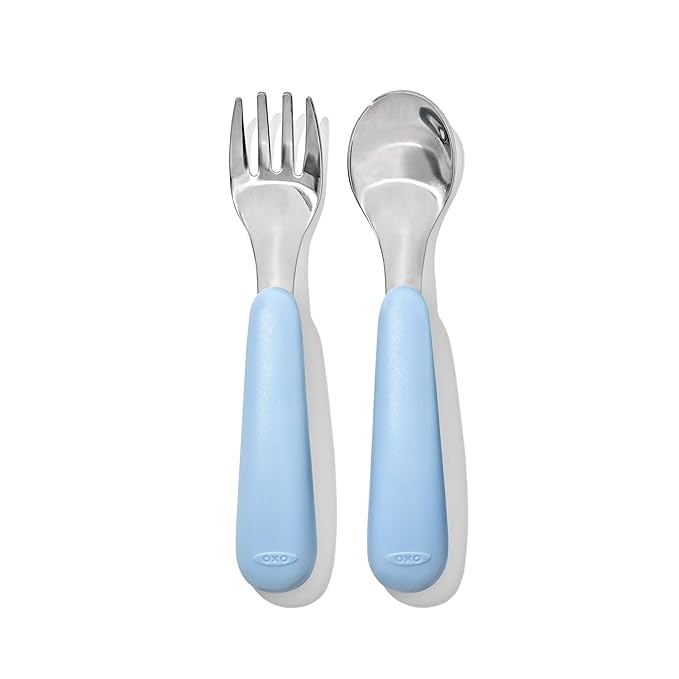 OXO Tot On-The-Go Fork and Spoon Set - Dusk