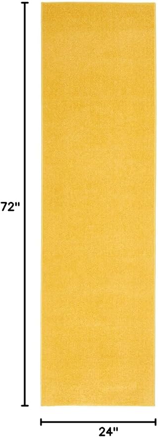 Nourison Essentials Indoor/Outdoor Yellow 2' x 6' Area Rug, Easy Cleaning, Non Shedding, Bed Room, Living Room, Dining Room, Backyard, Deck, Patio (2x6)