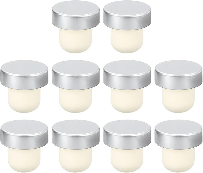uxcell 16Pcs T-shaped Stoppers, 0.79inch Dia Cork Wine Stopper Reusable Wine Bottle Corks Sealing Plug for Wine Beer Beverage Bottle Crafts, Silver