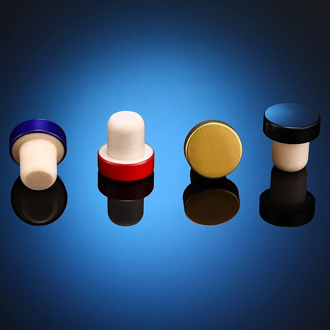 T-shaped Stopper Cork Wine Stopper Bottle Stoppers Reusable Wine Bottle Stopper Sealing Plug Bottle Cap for Wine Beer Bottles DIY Craft (Red, Blue, Black, Gold, 36)