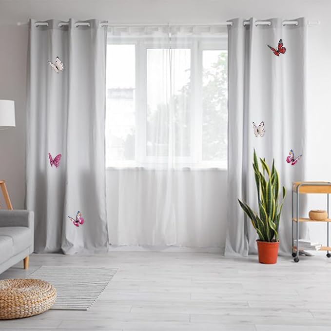 uxcell 120Pcs 3D Beautiful Butterfly Removable DIY Wall Stickers for Bedroom TV Background Decorations, Brown