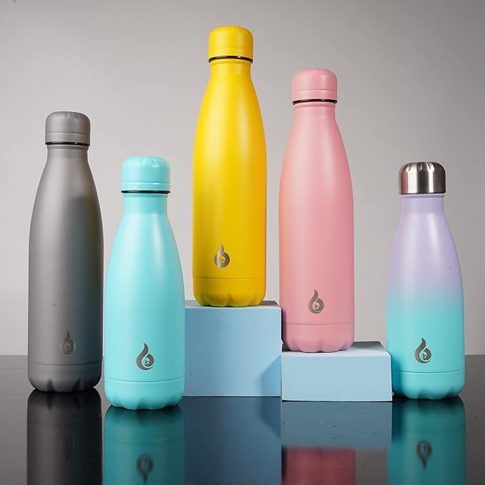 BJPKPK 12oz Insulated Water Bottle Stainless Steel Water Bottles Keep Cold And Hot,Black