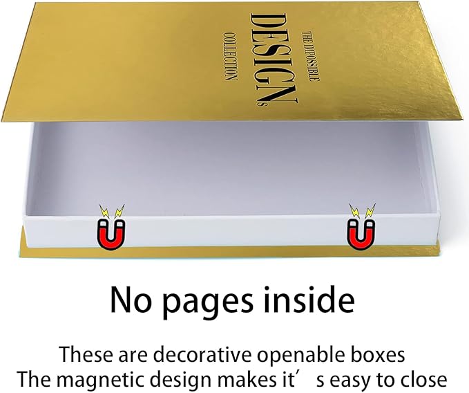 Neutral Home Books Decor Display for Living Room and Office Fashion Decorative Book,Hardcover Fake Decorative Books for Coffee Tables and Shelves(gold)