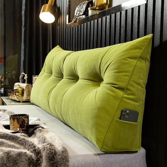 Triangular Headboard Pillow Wedge Pillow for Headboard Gap Headboard Pillow Twin Daybed Pillows Backrest Pillow with Side Pockets