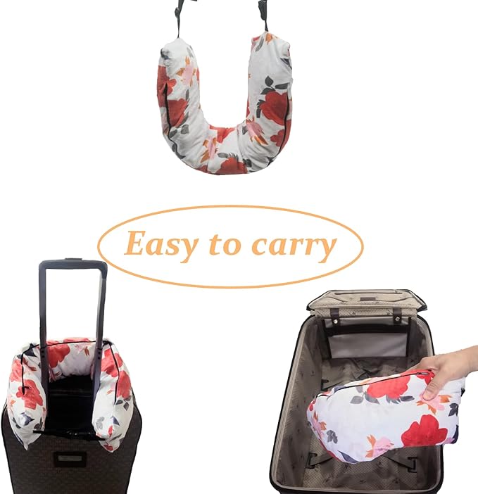 Stuffable Neck Pillow for Travel,Stuffable Travel Pillow,Travel Neck Pillow Stuffable with Clothes Transforms Into Extra Luggage without Excess Fees(Pink) …