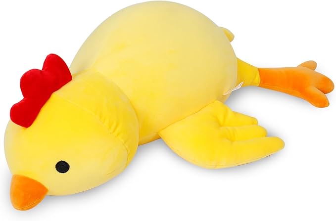 Weighted Chick Plush, 24" 4.2 lbs Weighted Stuffed Animals, Cute Plushie Dolls Throw Pillow Birthday for Children Kids Adults