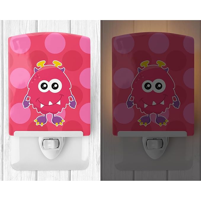 Caroline's Treasures BB8845CNL Monster Pink Bly Ceramic Night Light Compact, UL-Certified, Ideal for Bedroom, Bathroom, Nursery, Hallway, Kitchen, 6x4x3, Multicolor