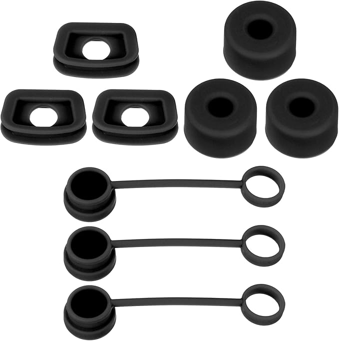 PATIKIL Silicone Spill Stopper for Straw Cup 2.0 40oz/ 30oz, Set of 9 Tumbler Accessories Including 3 Straw Cover Cap, 3 Square Spill Stopper and 3 Round Leak Stopper, Black