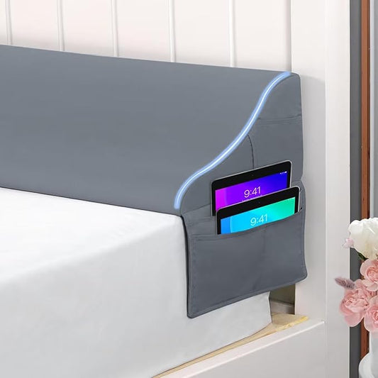 Vekkia Queen Size Bed Wedge Pillow for Headboard/Bed Wedge Gap Filler/Mattress Gap Filler/Wedge Pillow Headboard to Close The Gap (0-6") Between Your Headboard and Mattress, (Grey 60"x10"x7")