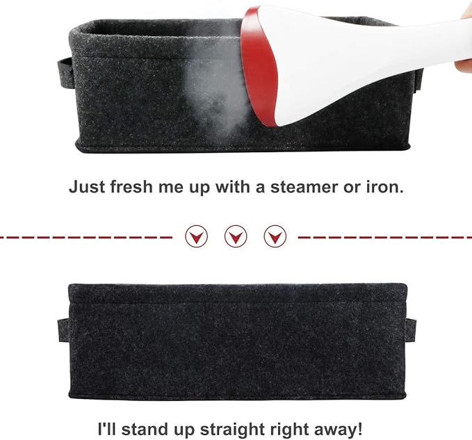 Long Gray Storage Baskets Narrow Storage Basket Organizer Storage Bins for Small Toys Keys Make Up Hair Cosmetic Drawer Home Decor Storage Basket Decorative Storage Bin