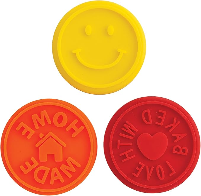Mrs. Anderson's Baking Cookie Stamps Trio, Non-Stick Silicone, Set of 3 Designs