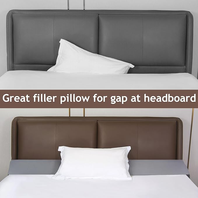 Vekkia King Bed Wedge Pillow for Headboard/Headboard Pillow/Bed Gap Filler/Pillow Wedge for Headboard Gap,Close Gaps Between Mattress and Headboard(Gray 76"x6.5"x4.5")