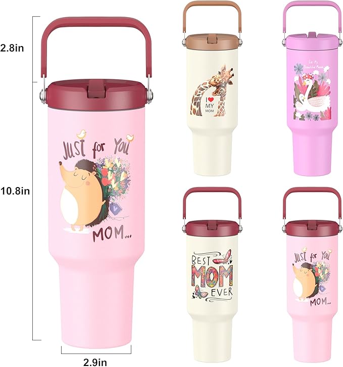 Gifts for Mom, Mothers Day Gifts for Mom from Son or Daughter - Birthday Gifts, Christmas Gifts, Mother's Day Gifts - 40 oz Tumbler with Lid and Straw (Hedgehog)