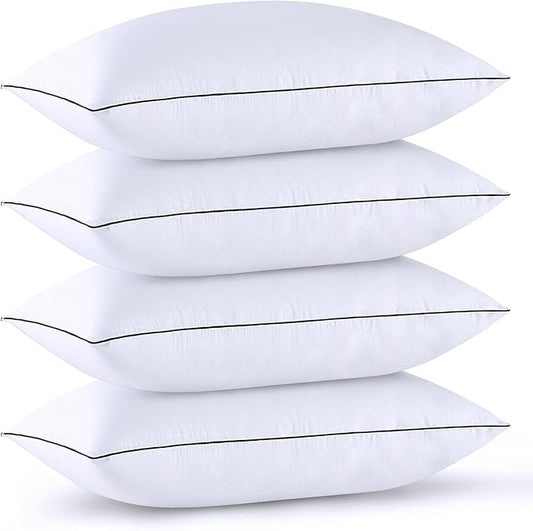 HUXMEYSON King Size Pillows Set of 4, Cooling and Down Alternative Bed Pillows Set of 4, Supportive Luxury Hotel Pillows for Sleeping,King Pillows Set of 4 for Side and Back Sleepers