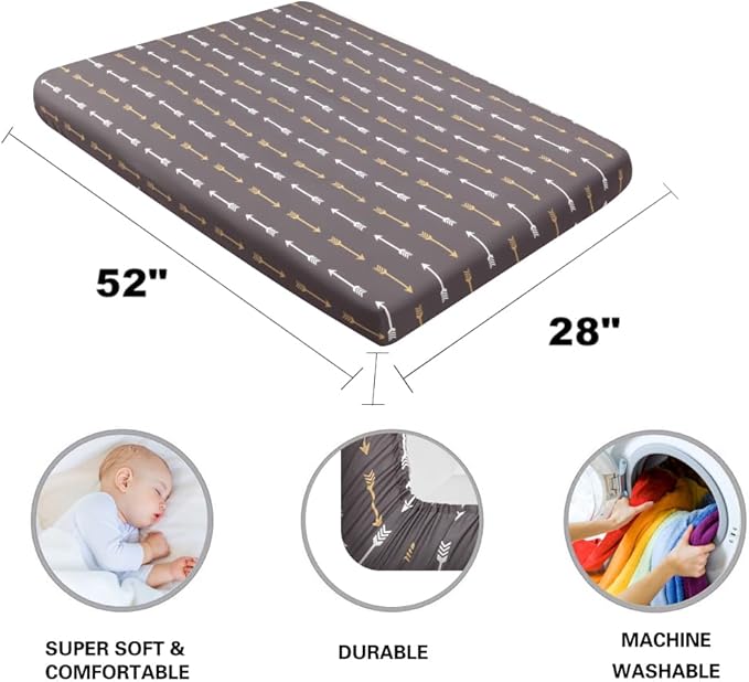 4 Pack Woodland Forest Animals Wood Neutral Unisex Fitted Baby Crib Sheets Set for Baby Boys or Girls Fox