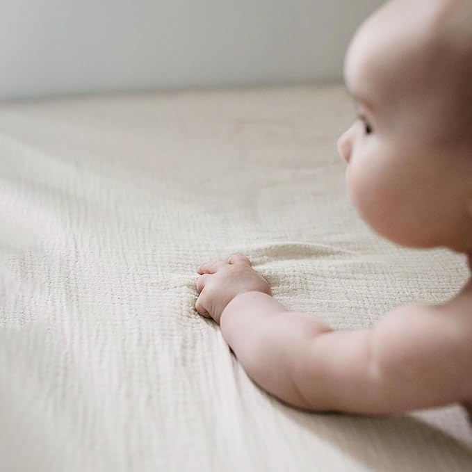 Baby Muslin Crib Sheets - Toddler Cotton Fitted Crib Sheets Neutral for Boys and Girls 2Pack