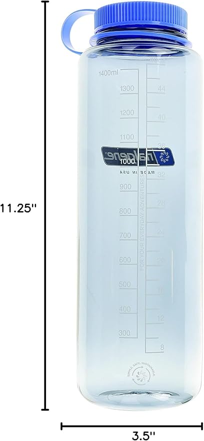 Nalgene Sustain Tritan BPA-Free Water Bottles Made with 50% Recycled Plastic Waste | 48 OZ & 32 OZ Wide Mouth