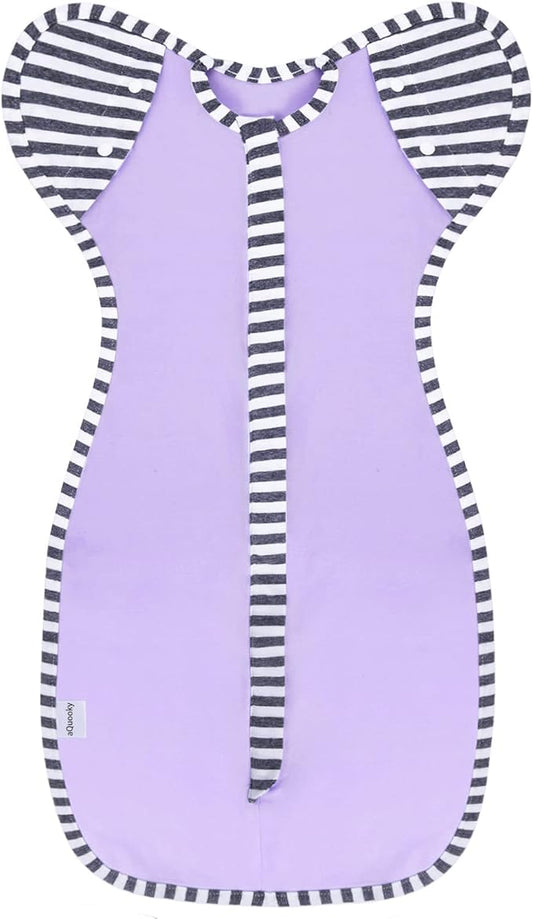 Baby Blanket Sack with Arms Free Design,Transition to Arms Free Wearable for Newborn Girl and Boy, Small 0-3Months, Purple Color