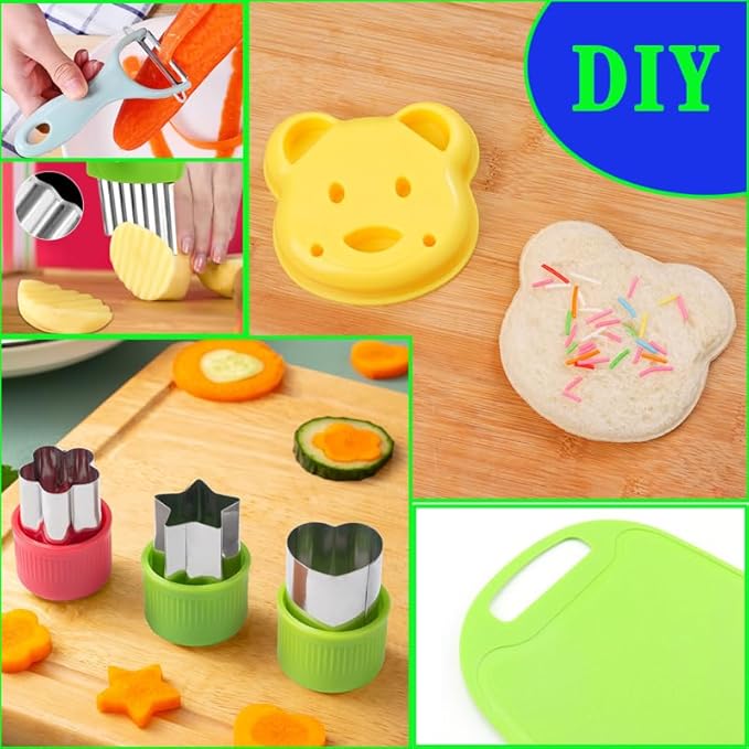17Pcs Montessori Kitchen Toddler Knife Set Kids Knife Set for Real Cooking-Kids Kitchen Tools Set for Real Cooking for for 2/3/4/5/6/7/8/9/10/11/12 Year Old, for Toddler Birthday Gift