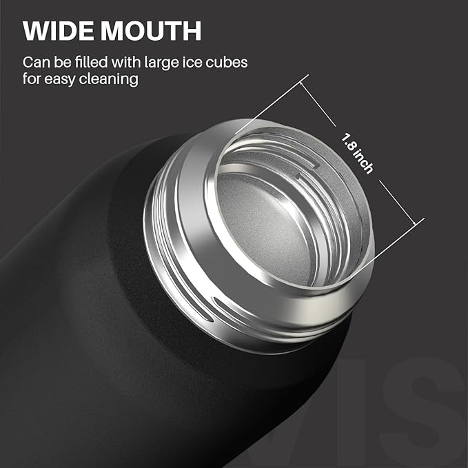 Insulated Sports Water Bottle, Stainless Steel Water Bottles with Locking Flip Top Lid, Insulated Bottle with Double-Wall Vacuum Insulation for Fitness and Outdoor Enthusiasts