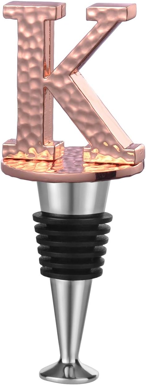 Miicol Wine Stopper, Prosecco Stopper, Wine Bottle Stopper, Personalised Champagne Stopper, Rose Gold Wine Accessories, Wine Lovers Gift, Monogram Gift, Letter K