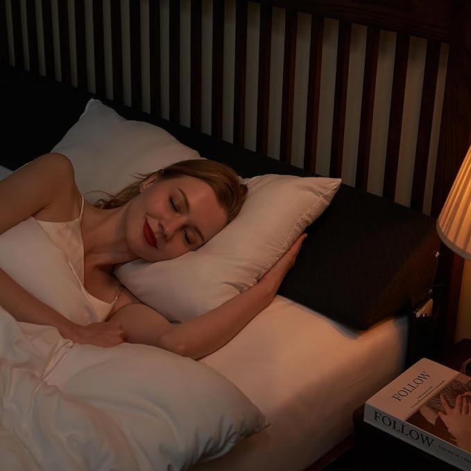 Full Size Bed Wedge Pillow - for Headboard Gap/Headboard Pillow/Mattress Wedge /Bed Gap Filler (54"x10"x6") - Bloster Triangle Pillow for Sleeping To Fill Gap (0-8") Between Headboard and Mattress